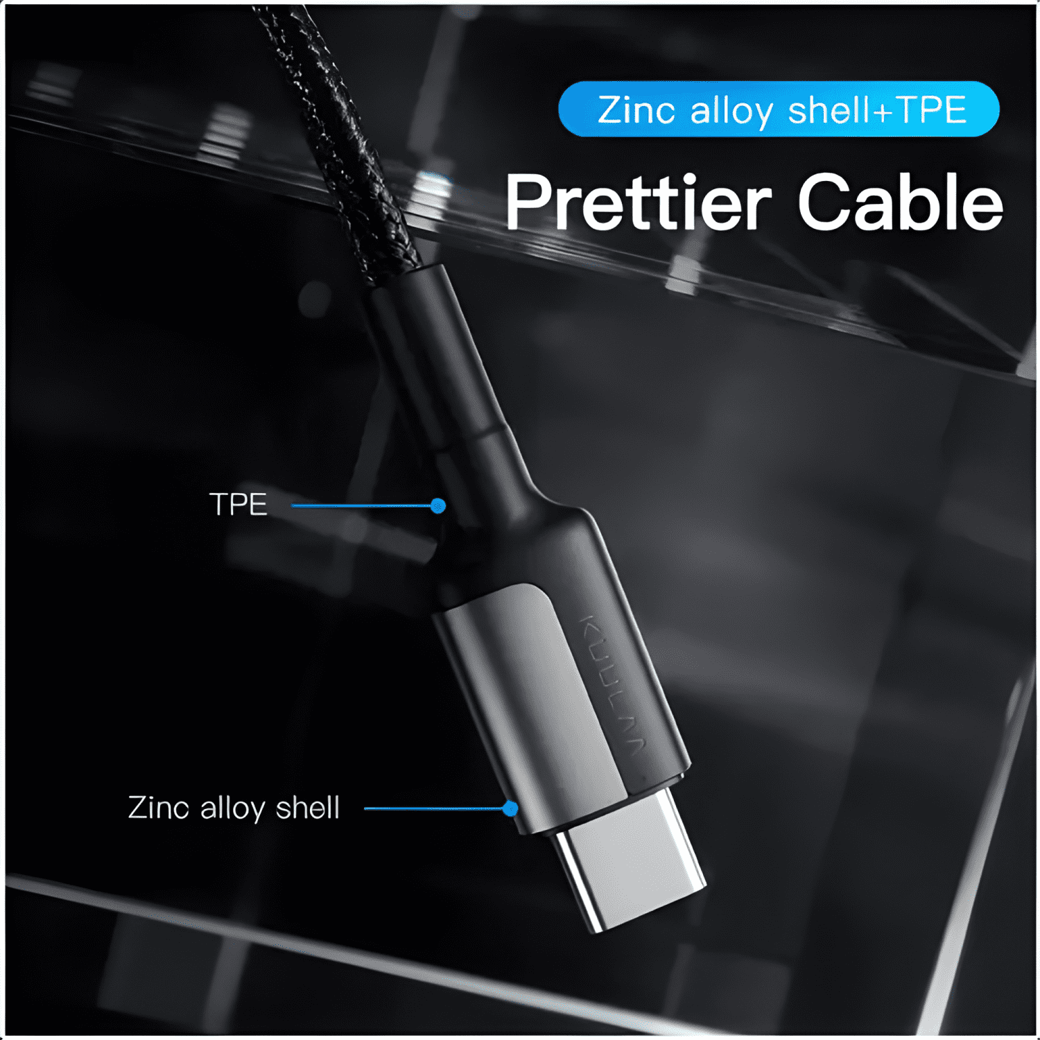 Cable USB tipo c - c carga rápida 65w largo 1 metro-3