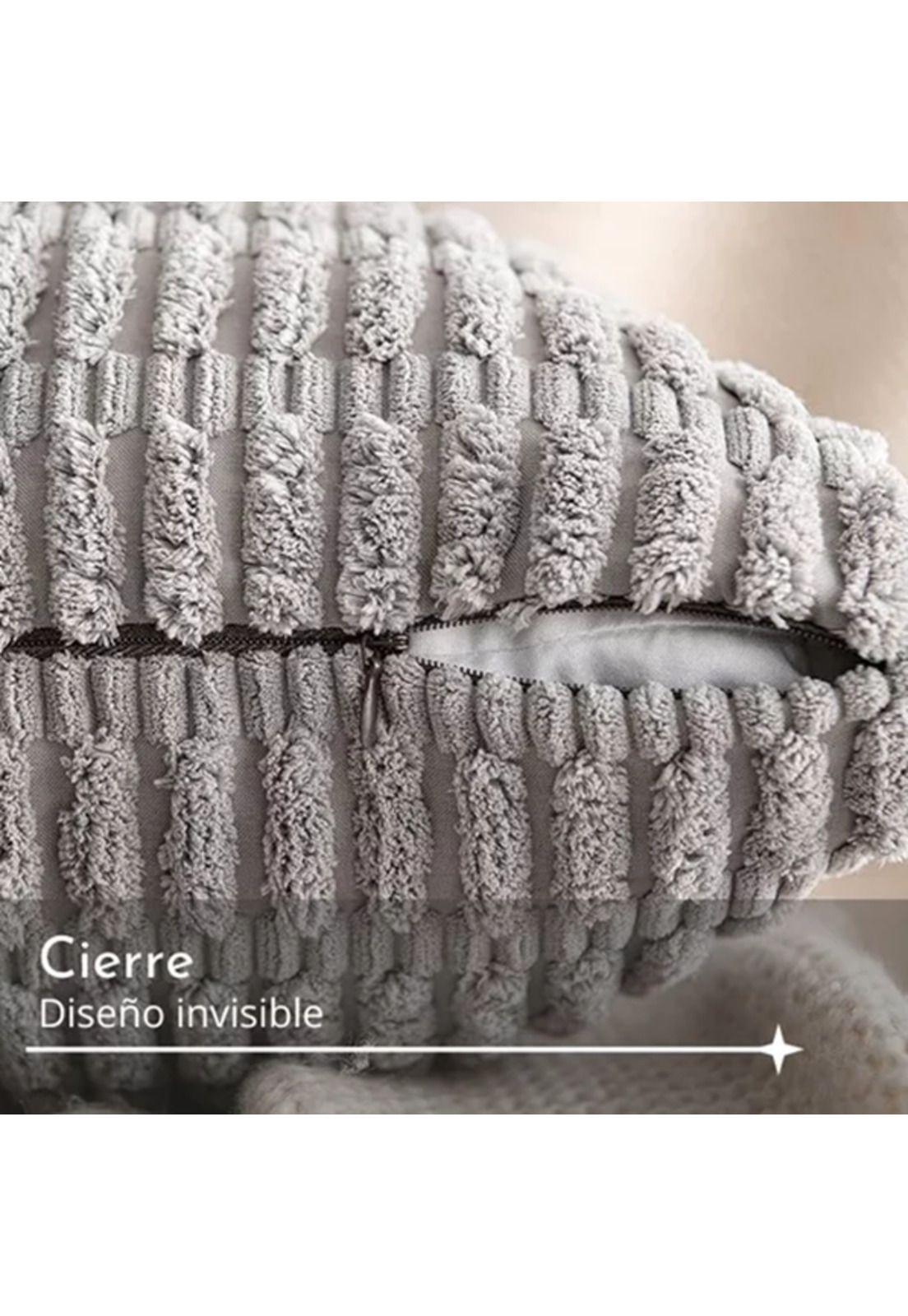 Pack de 2 Fundas de Almohadas Cojín 45x45 cm con Diseño Suave para Sillón y Cama Gris-2