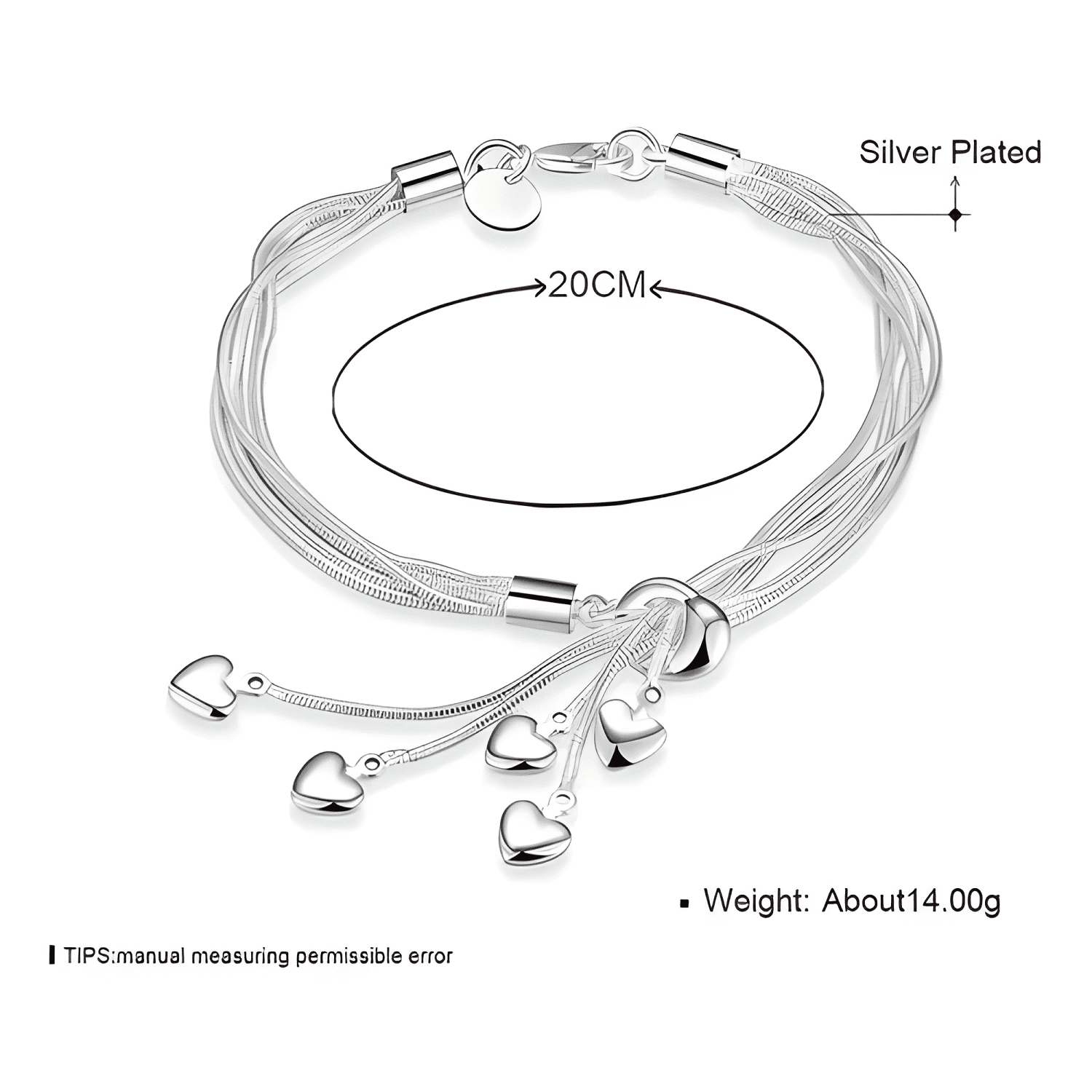Pulsera mujer esclava brazalete plata 925 elegante #3-1