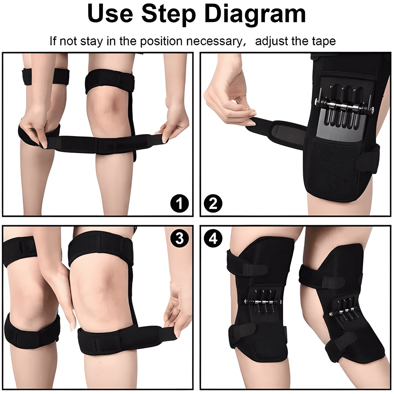 Rodillera Powerknee articulada neopreno gimnasio negra-4