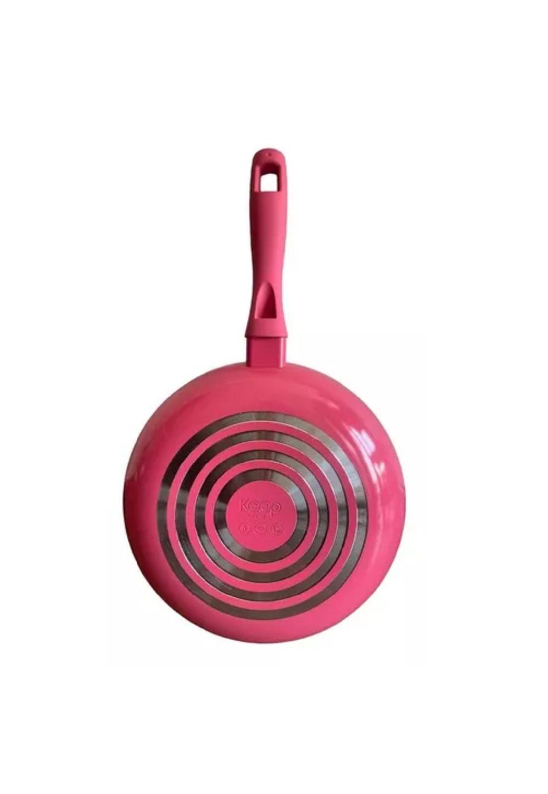 Set de ollas Keep, antiadherente, 7 piezas, color coral-3