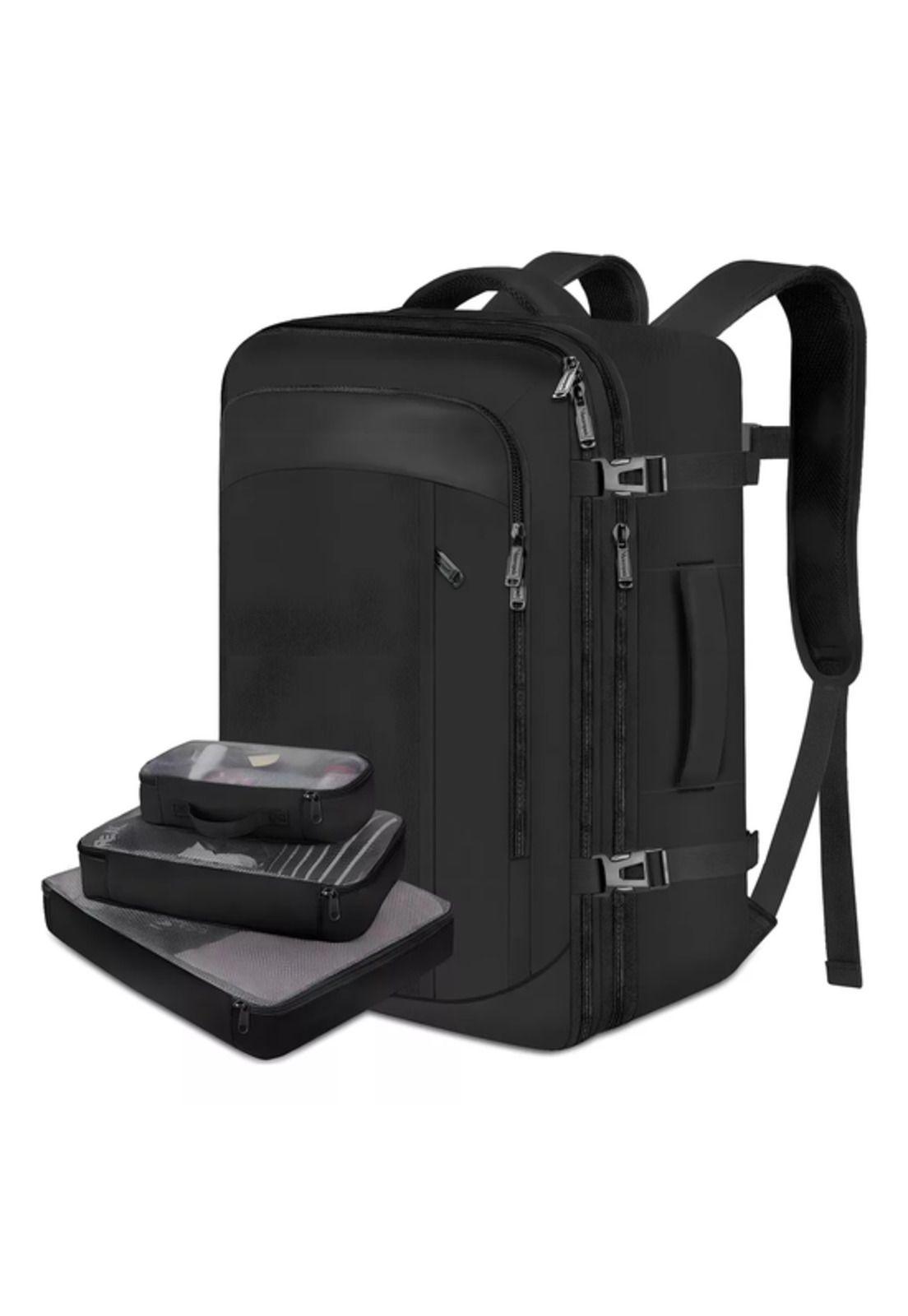 Mochila de Viaje Vancropak 1215 Impermeable Expandible Antirrobo 40L Negro-2
