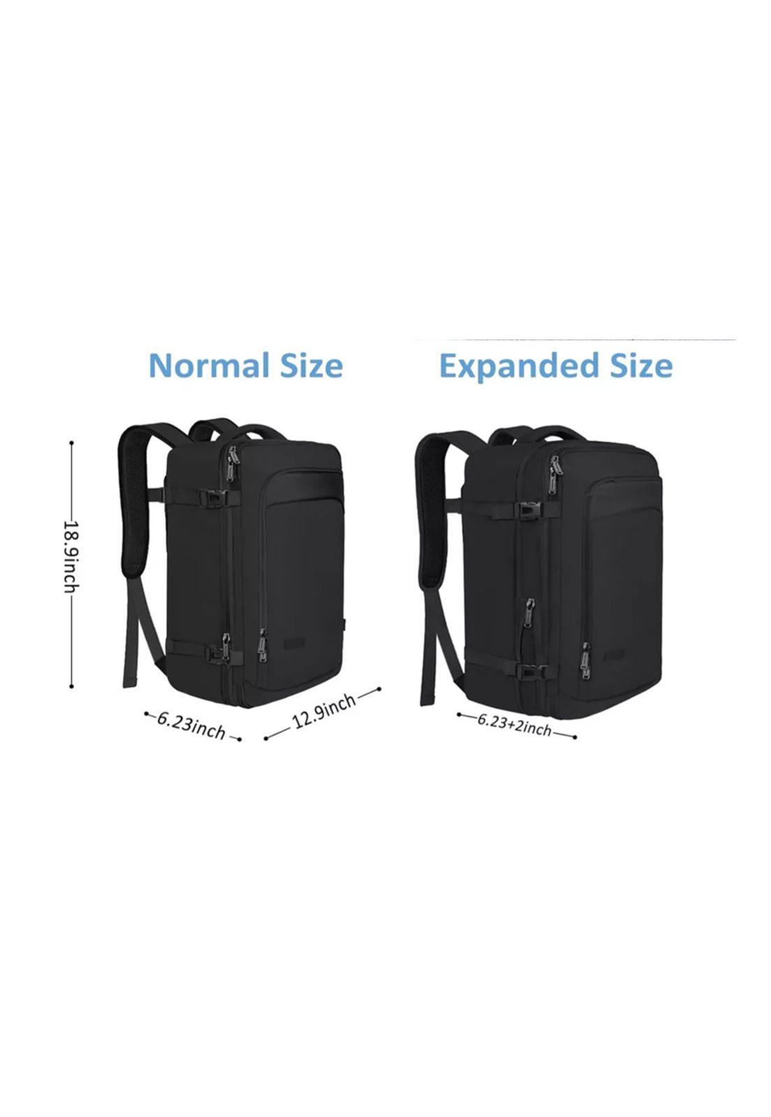 Mochila de Viaje Vancropak 1215 Impermeable Expandible Antirrobo 40L Negro-3