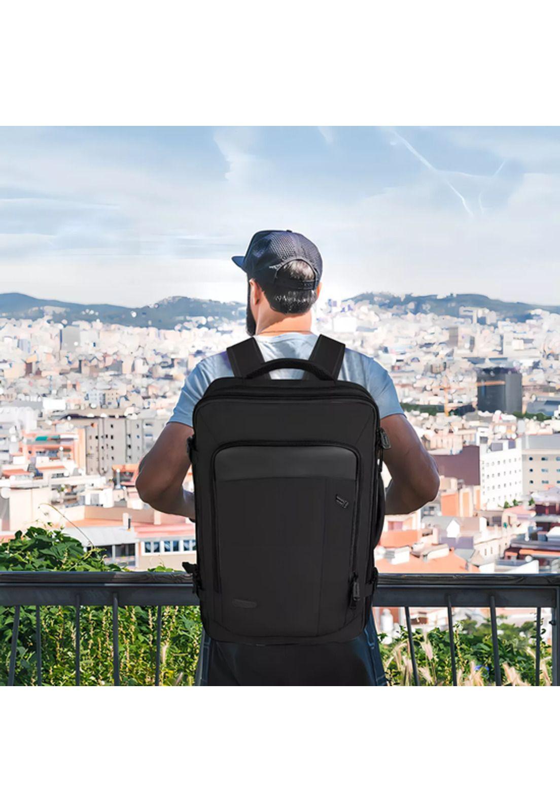 Mochila de Viaje Vancropak 1215 Impermeable Expandible Antirrobo 40L Negro-4