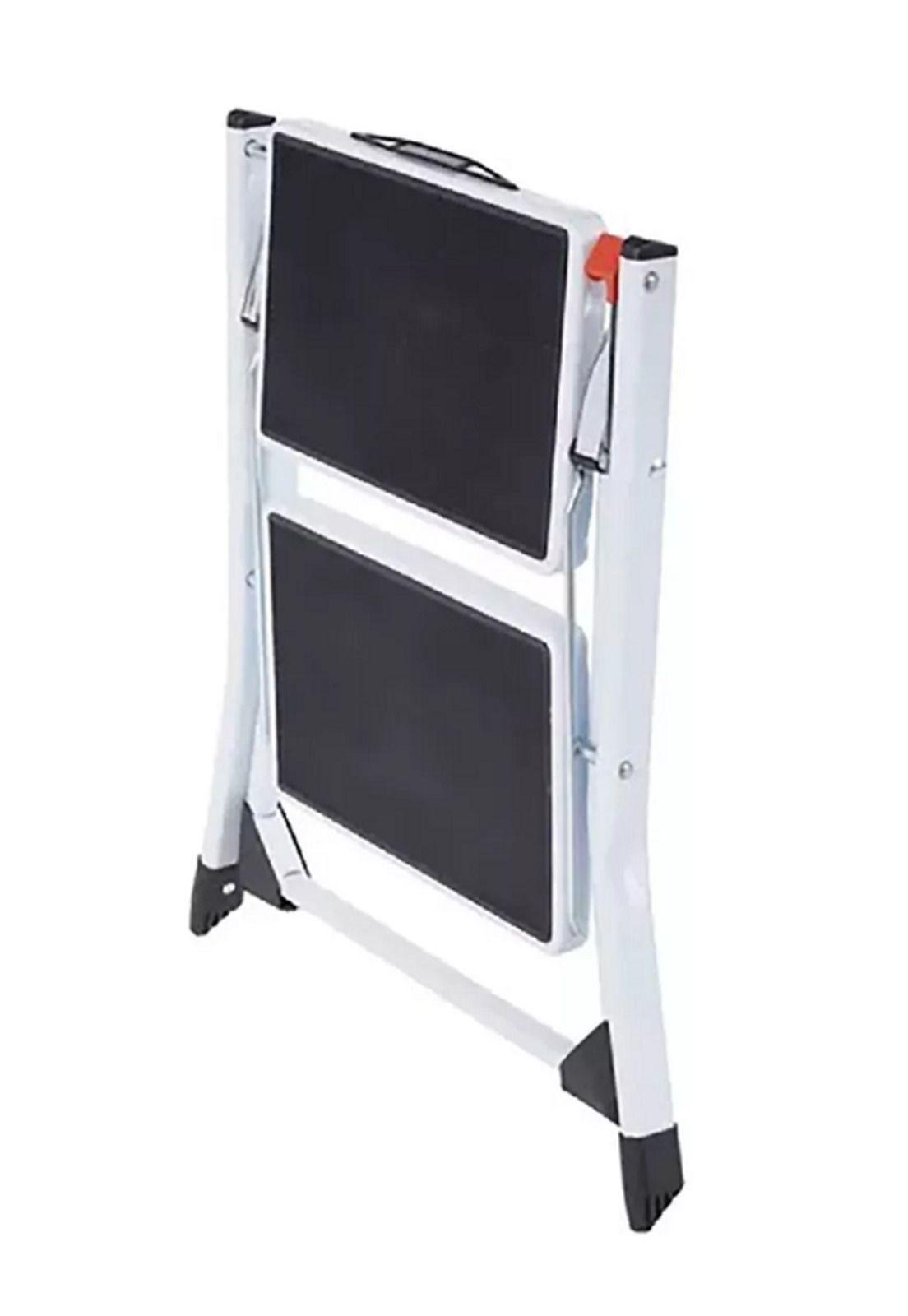 Escalera plegable ultra compacta color blanco-2