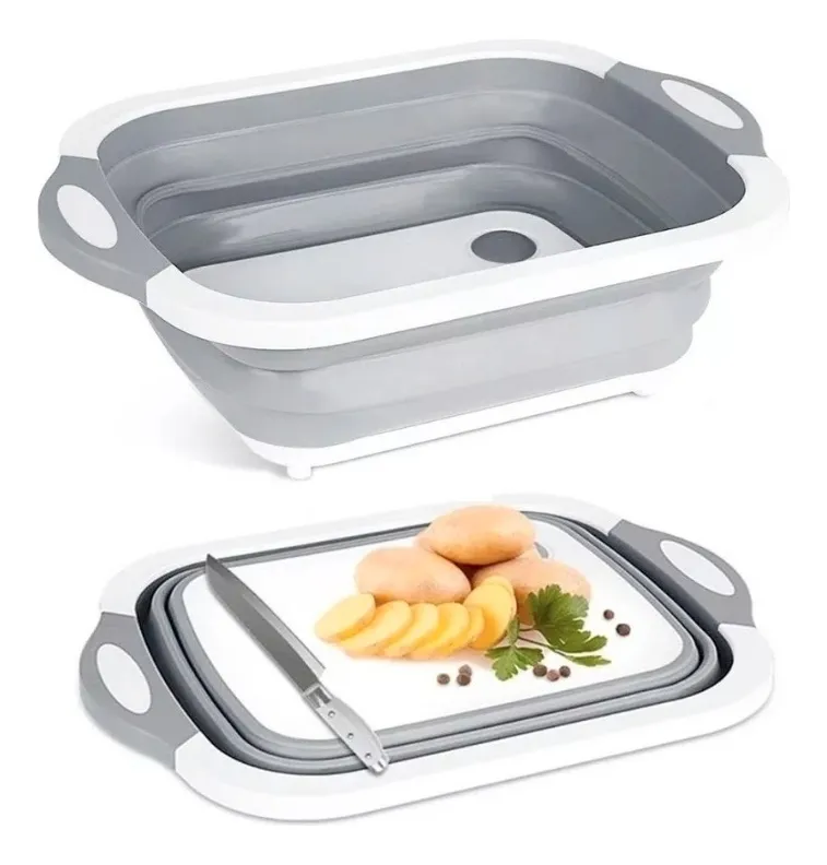 Tabla De Picar Plegable 4 En 1 Cocina Corta Almacena Drena Tabla Plegable-0