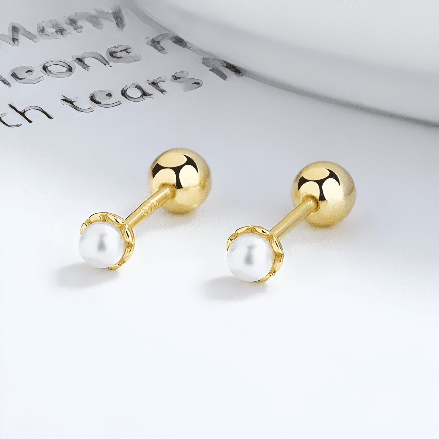 Aros Chapado En Oro 18 Kilates (18k Para Bebe Atornillados-2