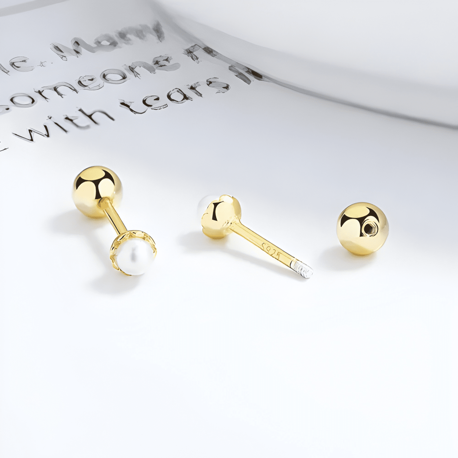 Aros Chapado En Oro 18 Kilates (18k Para Bebe Atornillados-3