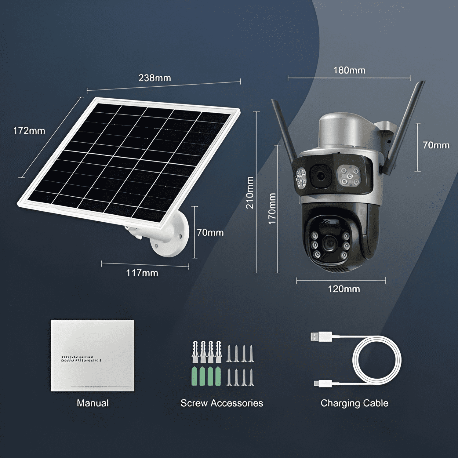 Camara de Seguridad Vigilancia con Panel Solar para Chips-2