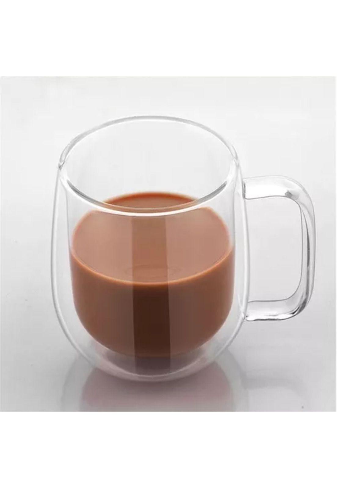 Pack de 2 tazas de doble pared, vidrio, 250 ml, para café, té, capuchino-6