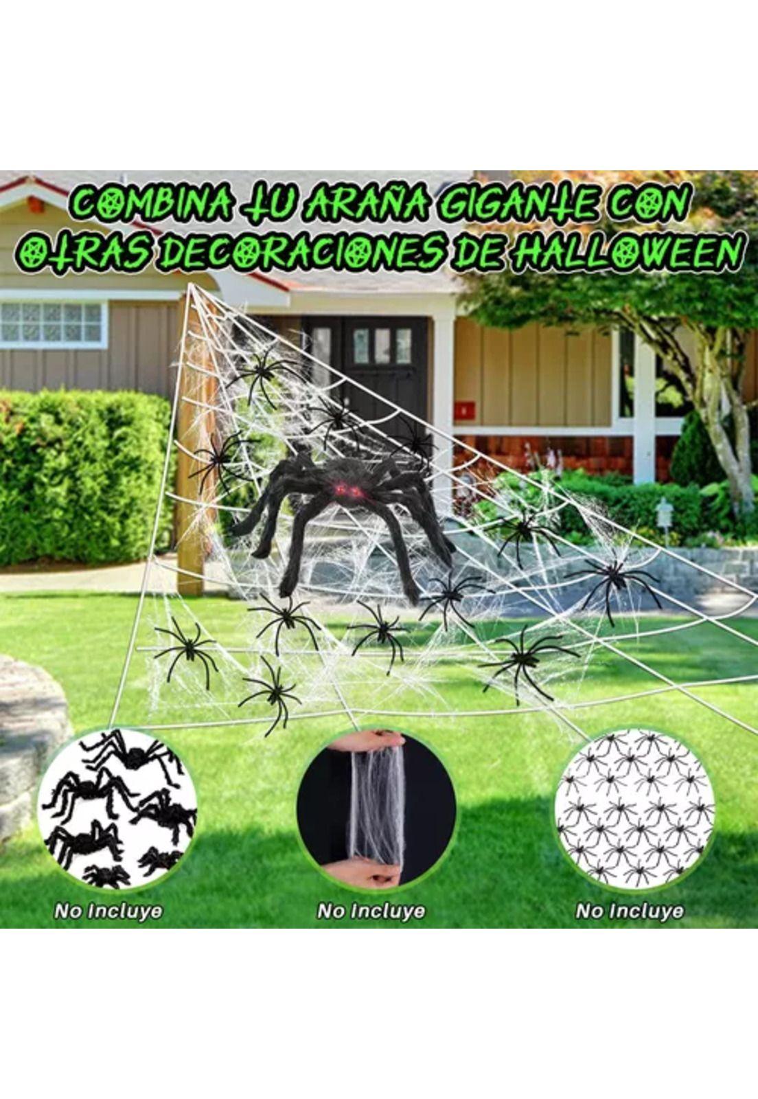 Telaraña Halloween de 7 metros, tela de araña gigante para decoración exterior-5