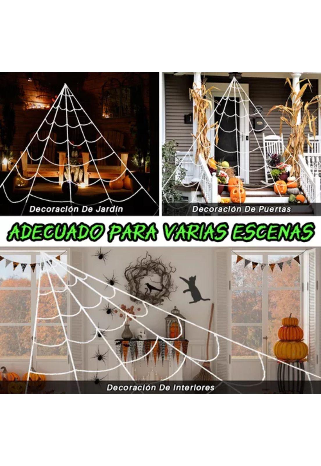 Telaraña Halloween de 7 metros, tela de araña gigante para decoración exterior-6