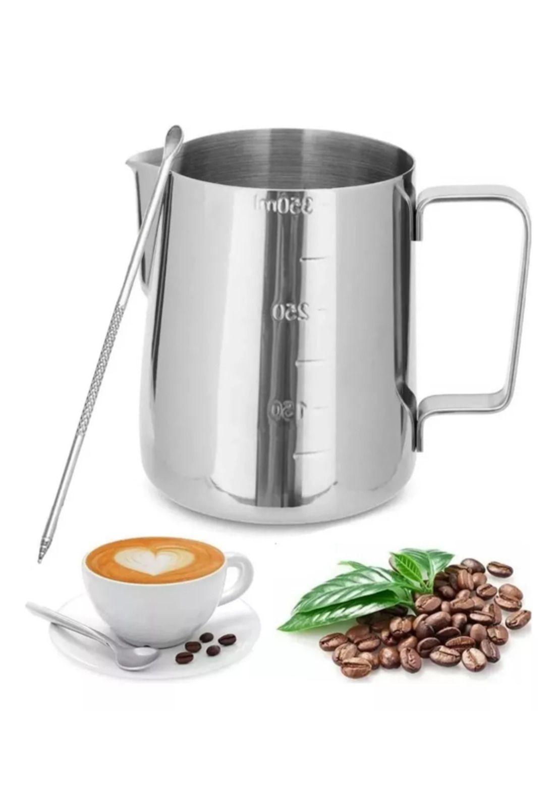 Jarra de espuma de leche de acero inoxidable 12oz/350ml gris-2