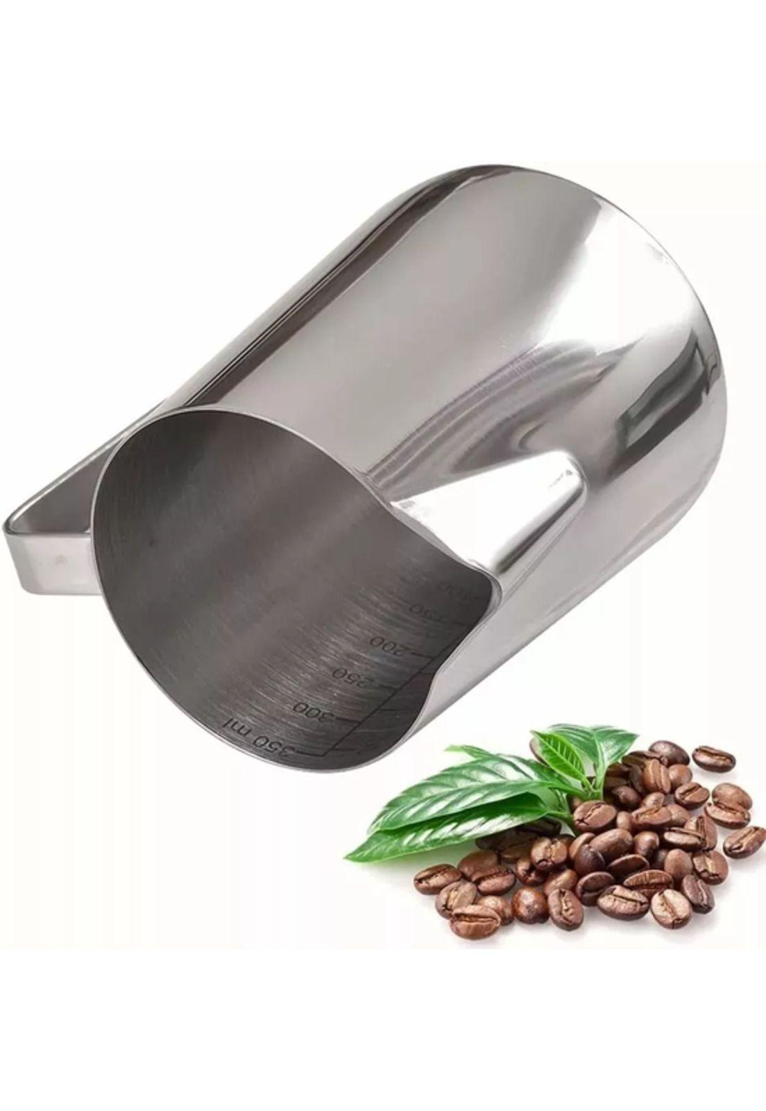Jarra de espuma de leche de acero inoxidable 12oz/350ml gris-3