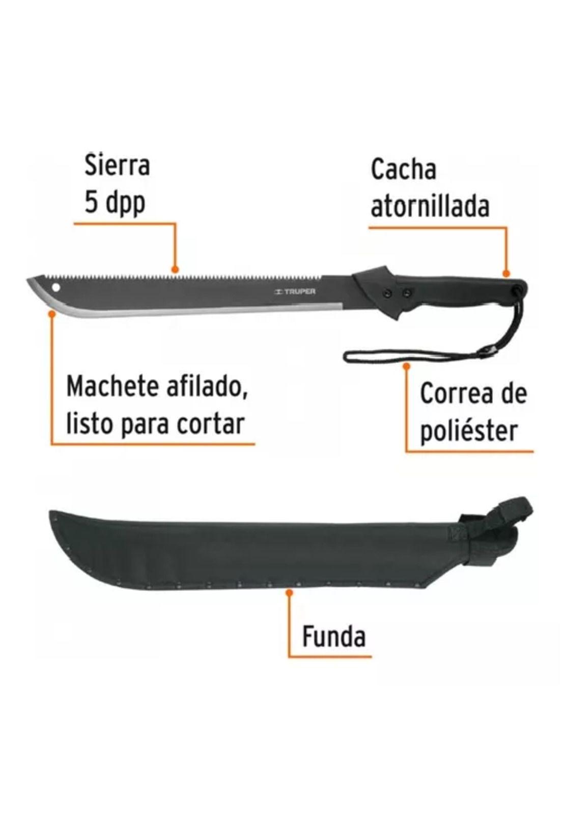 Machete con serrucho y estuche profesional, marca Truper-3