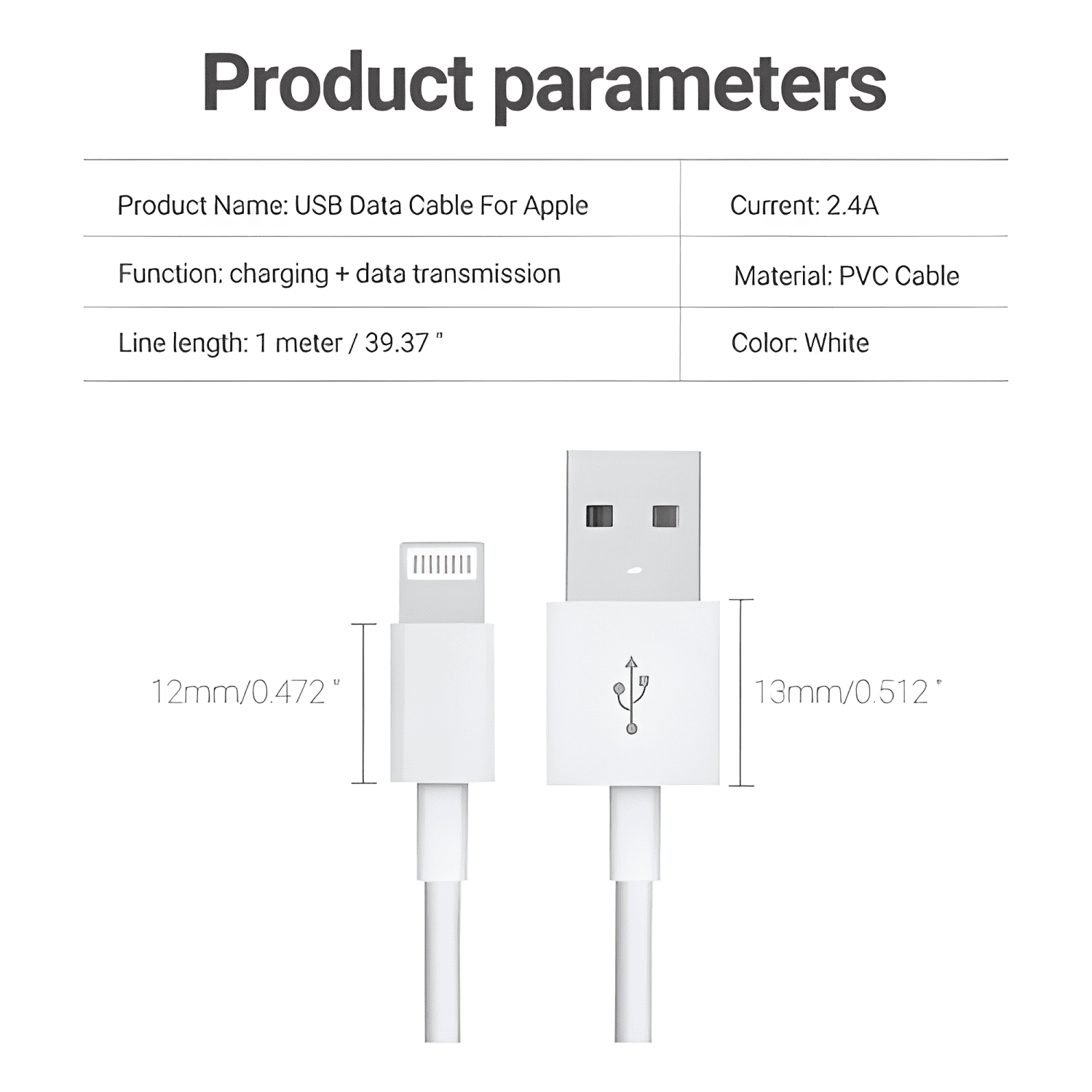 Cable cargador para iphone 2 metros 5, 6, 7, 8, x, 11, 12,13-2