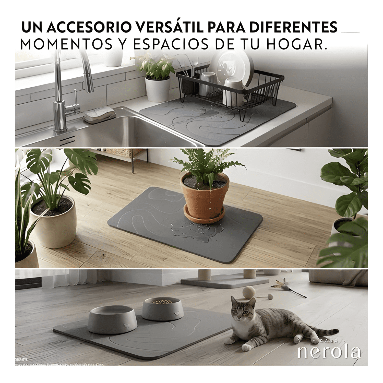 Salida De Baño Diatomita 40x60 Cm Antideslizante Gris #7-2