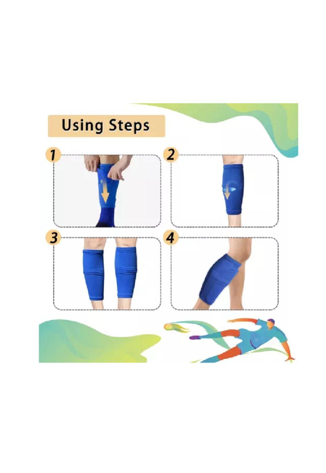 Canilleras de fútbol para niños-adultos talla L azul-4