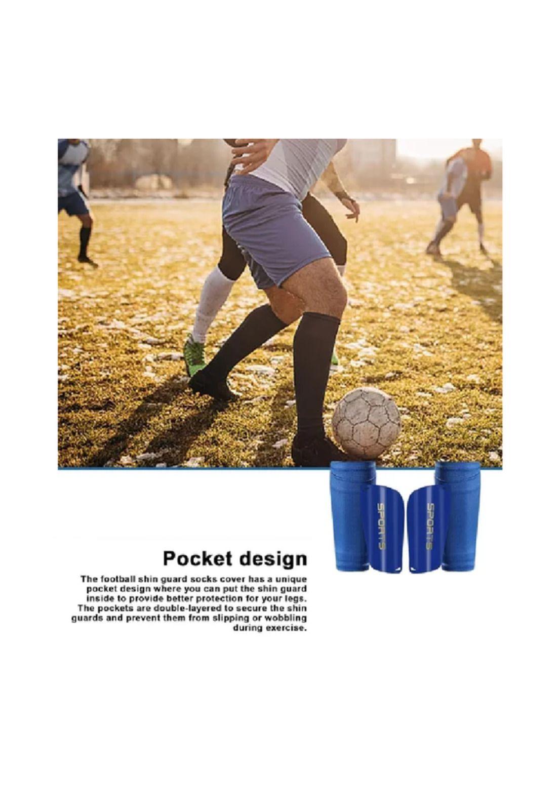 Canilleras de fútbol para niños-adultos talla L azul-5