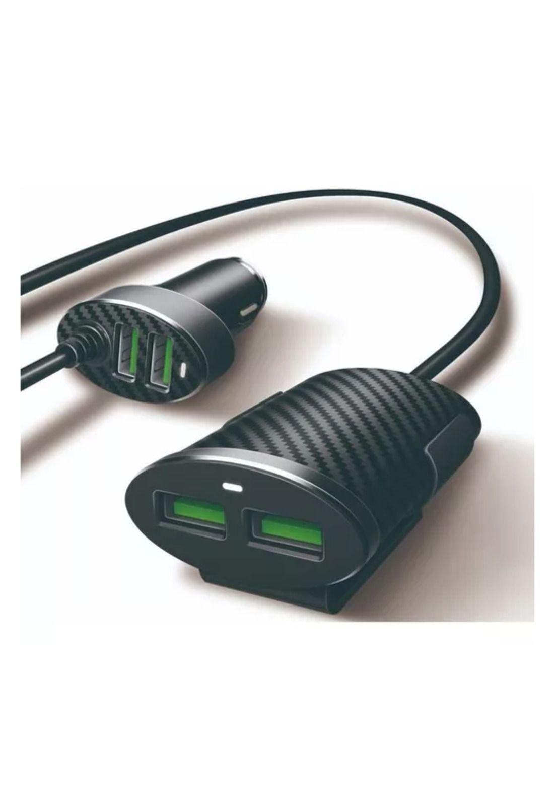 Cargador USB auto con alargador 4 puertos 1 metro-2