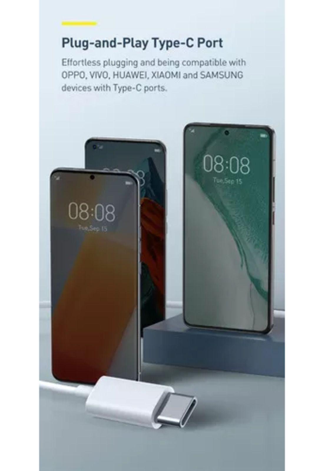 Audífonos con cable Baseus tipo C con micrófono para Xiaomi blanco-5