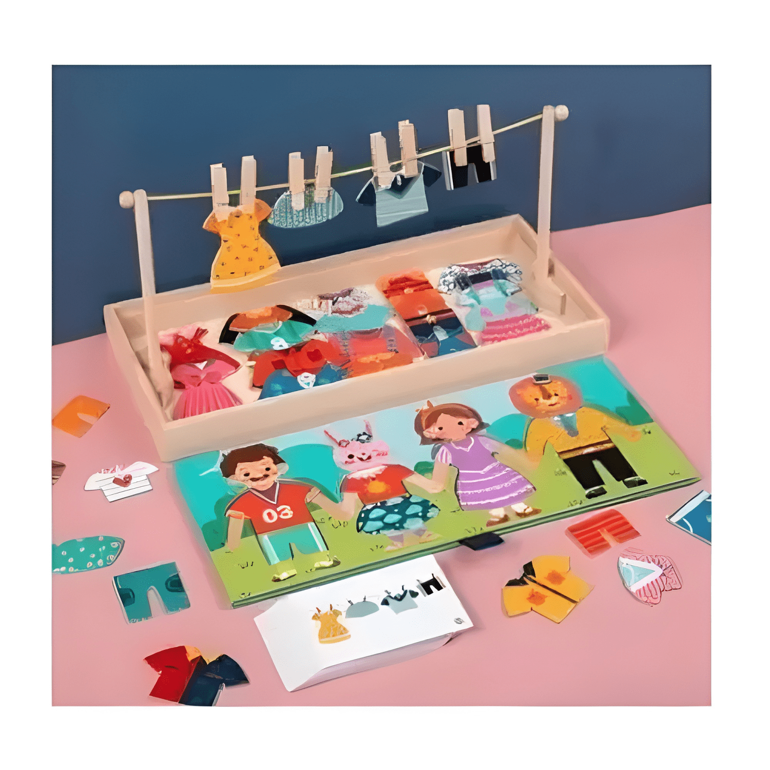 Juego didáctico aprende a vestir para niños en madera-2