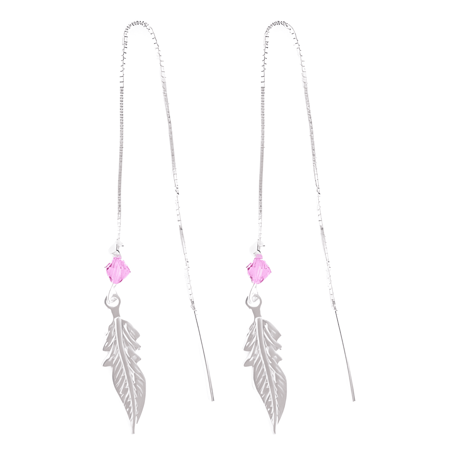 Aros De Plata 925 Plumas Con Cristal-0