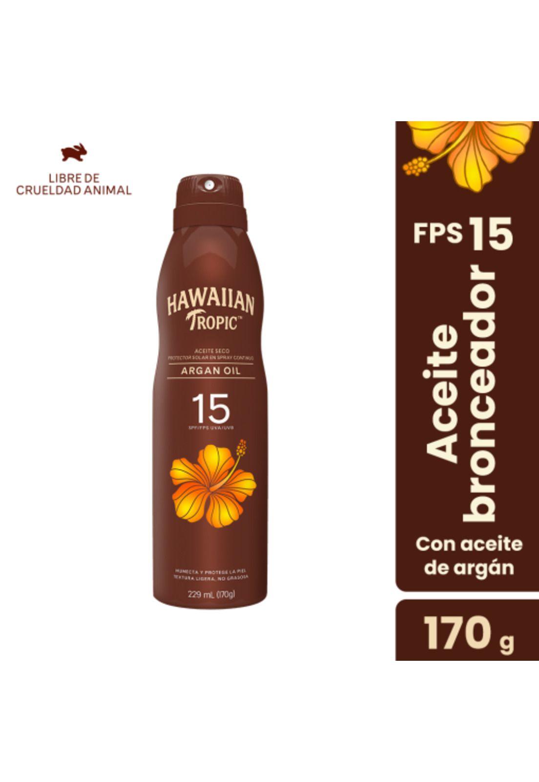 Aceite Bronceador Argan Oil SPF 15 Spray 220mL Hawaiian-0