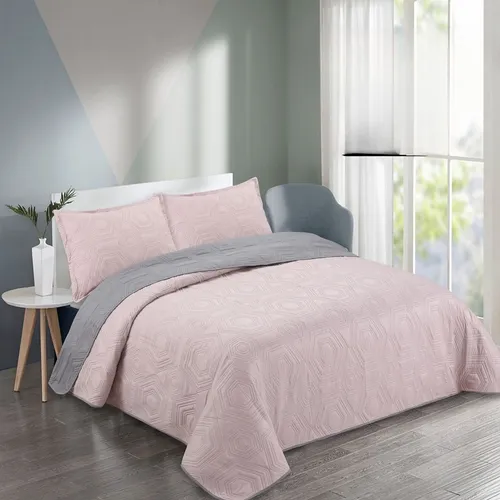 Quilt verano palo rosa reversible king/super king-0