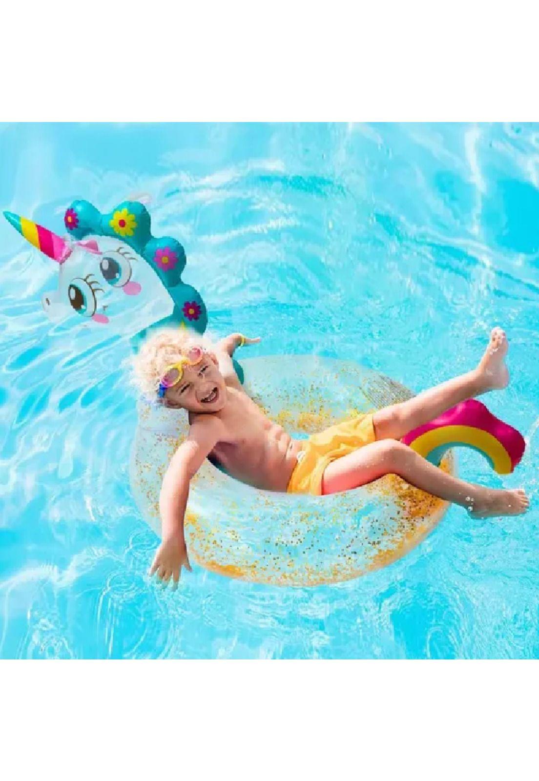 Flotador unicornio bebé inflable 60 cm multicolor-5