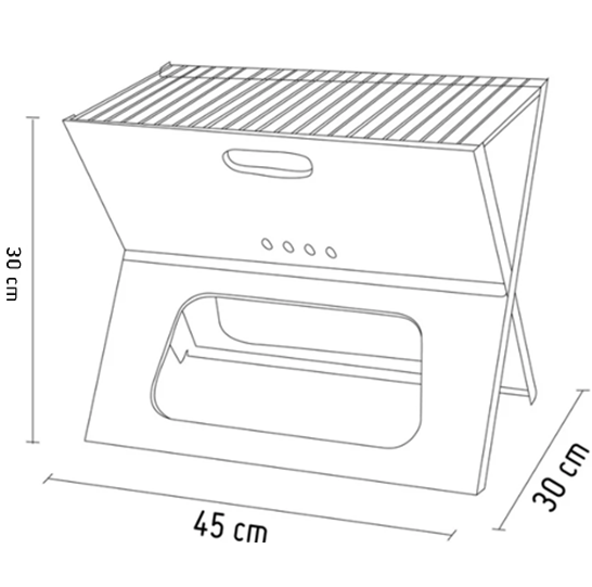 Asador A Carbon Plegable Portatil Mr Beef Color Negro-2