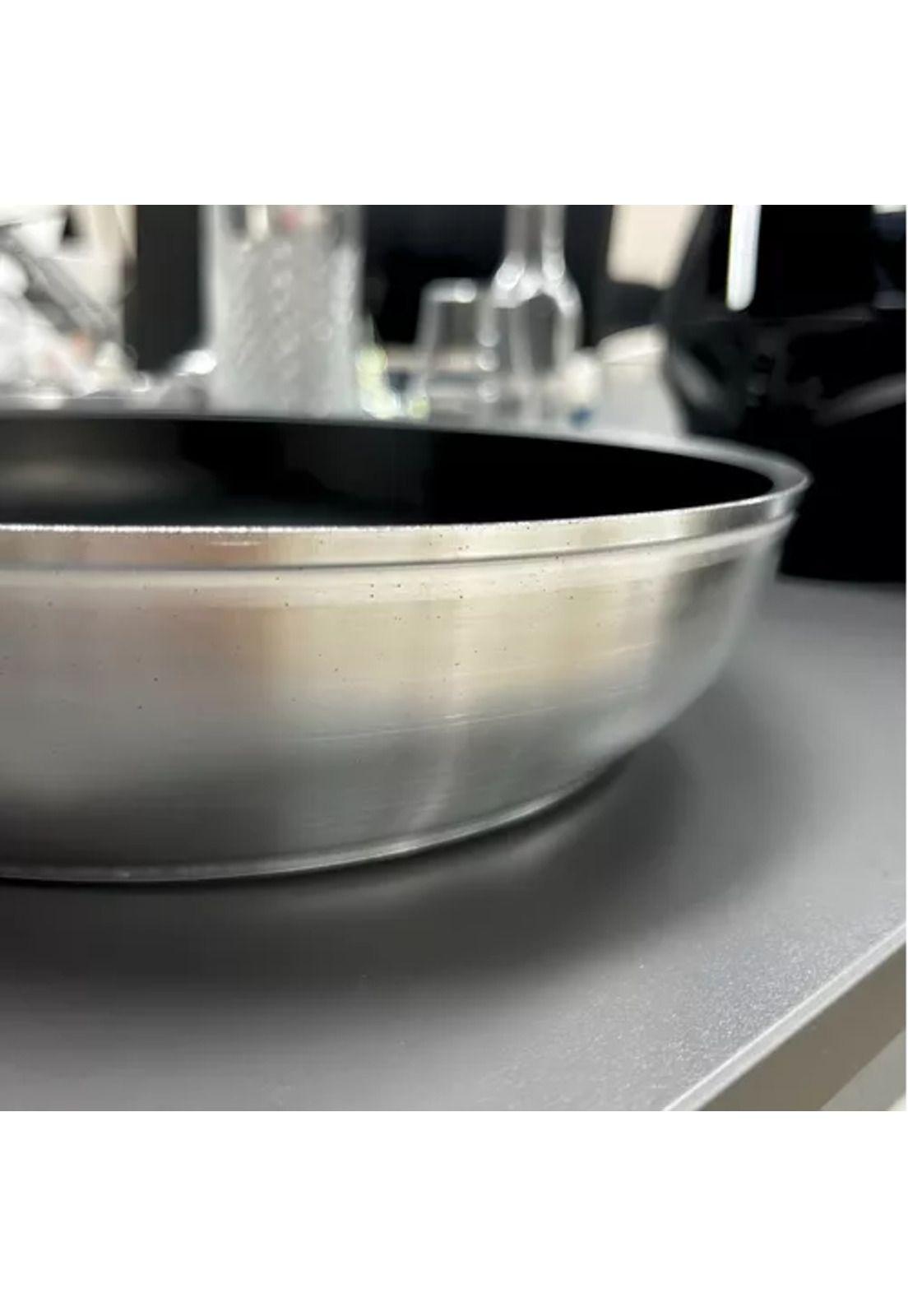 Sartén profesional de aluminio de 28 cm, anti-rayaduras, color negro-3