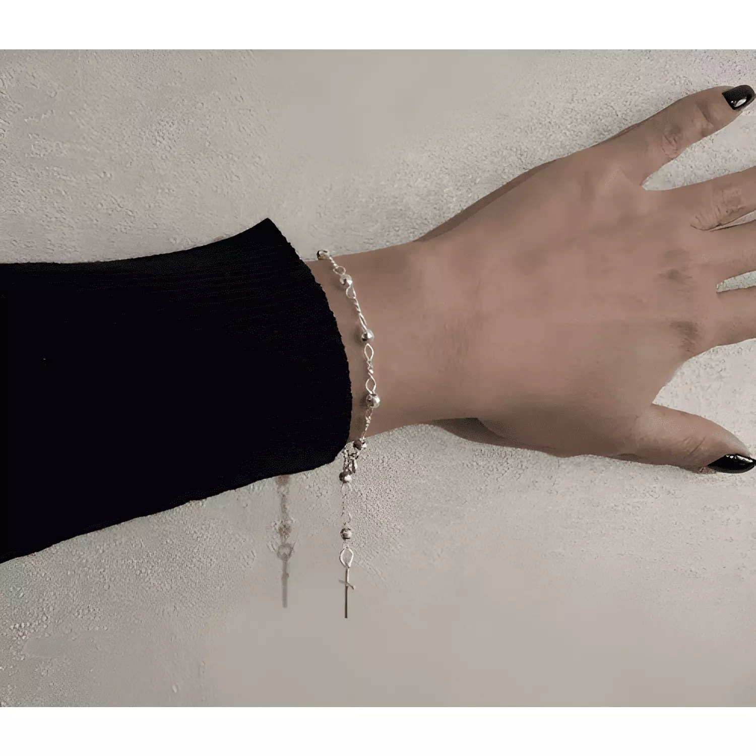 Pulsera rosario mujer plata italiana 925-2