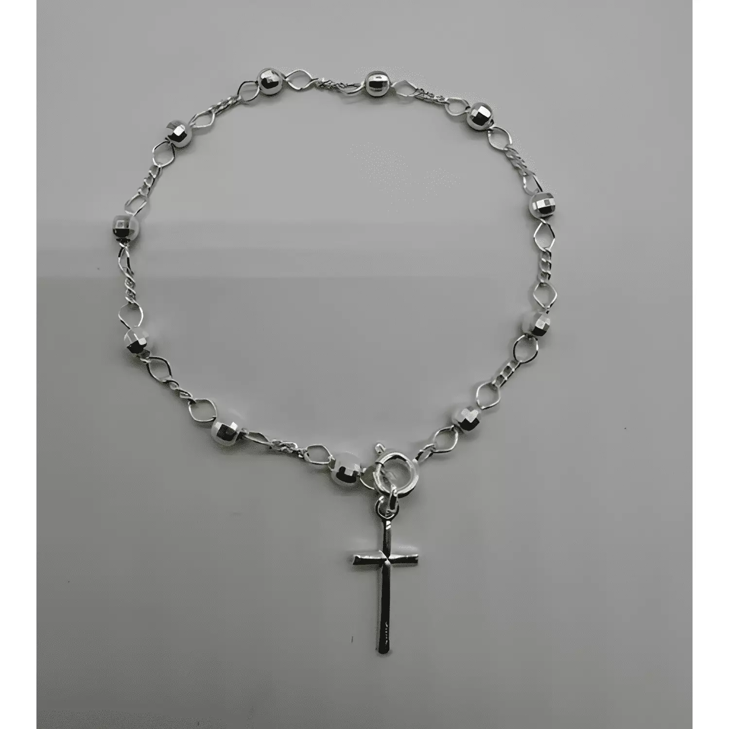 Pulsera rosario mujer plata italiana 925-4