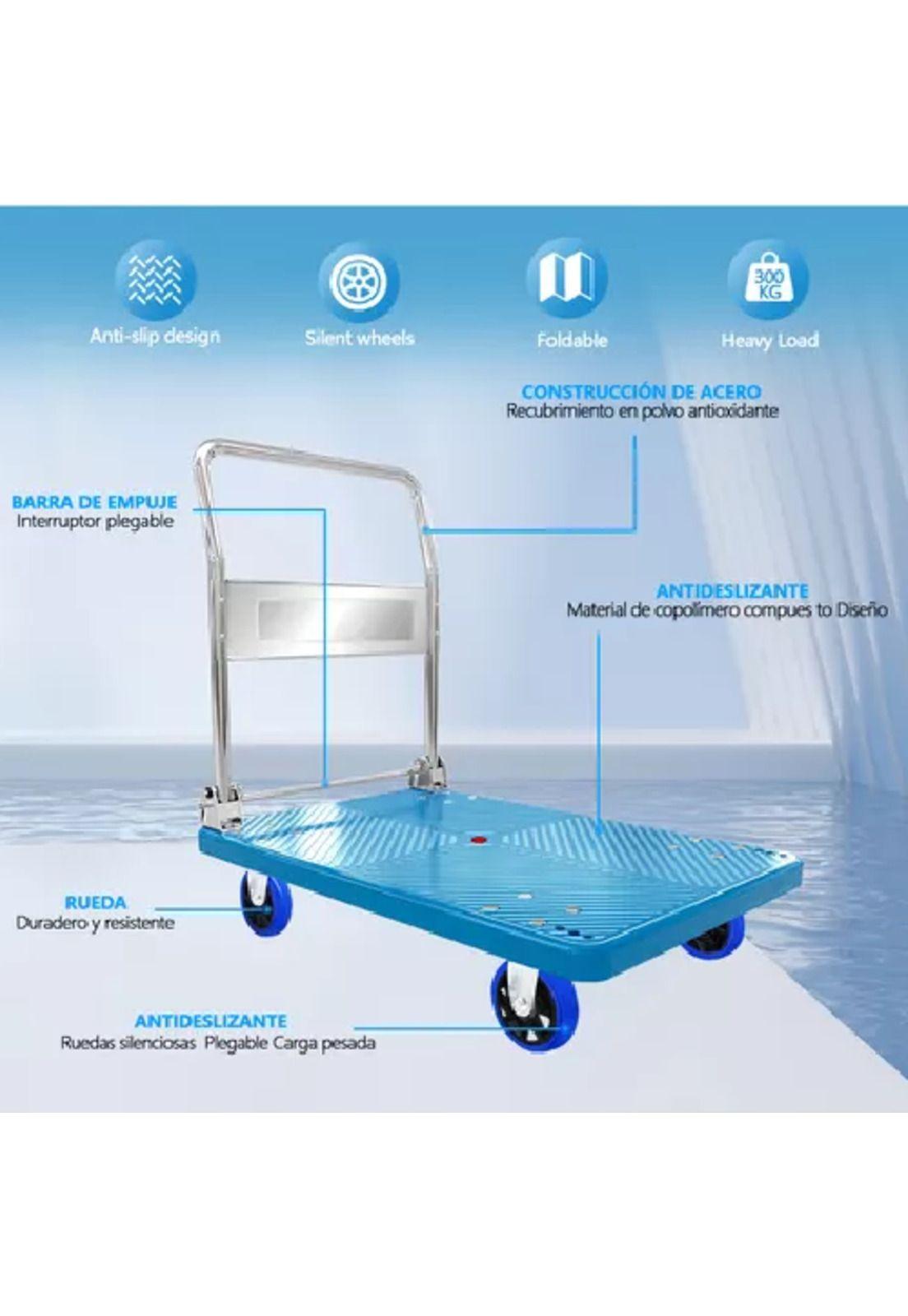 Carro de carga yegua plegable 300 kg color celeste-2