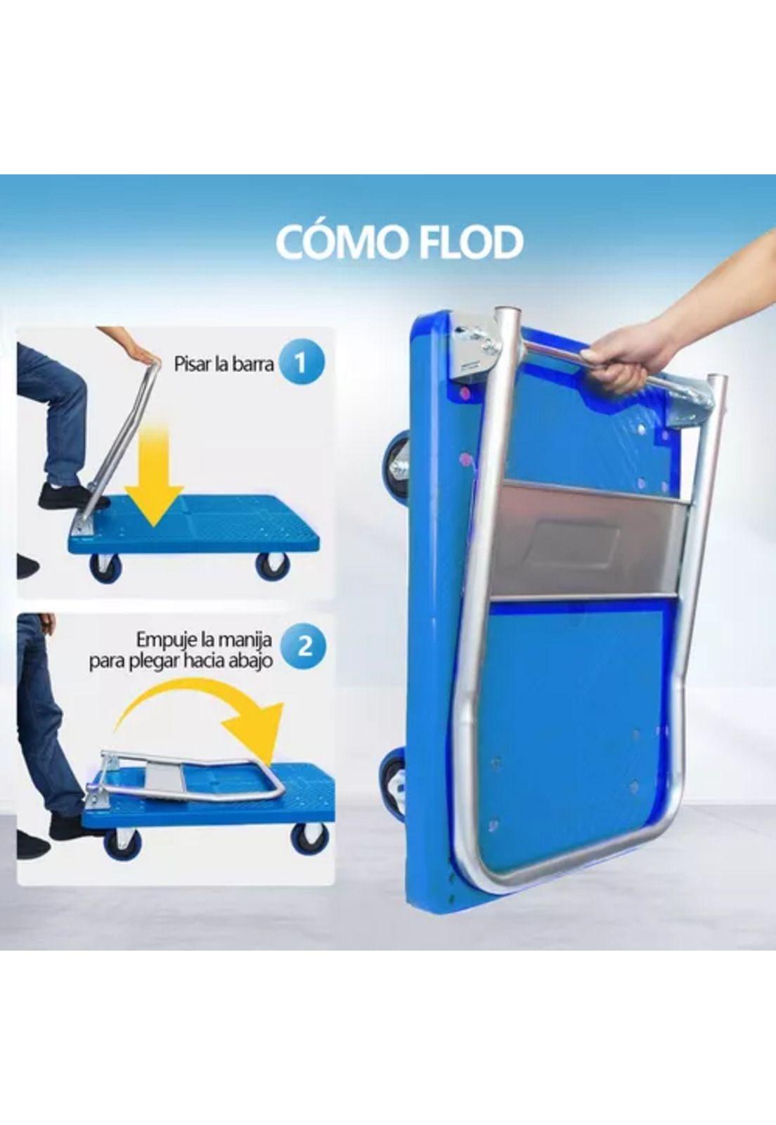 Carro de carga yegua plegable 300 kg color celeste-3