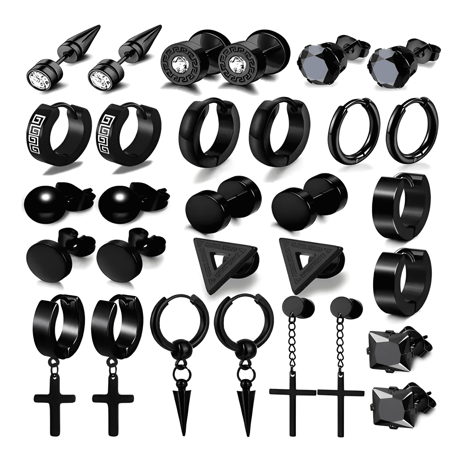 Pack 15 Pares Aretes Hombre Con Piercing, Arracadas Hombre-1