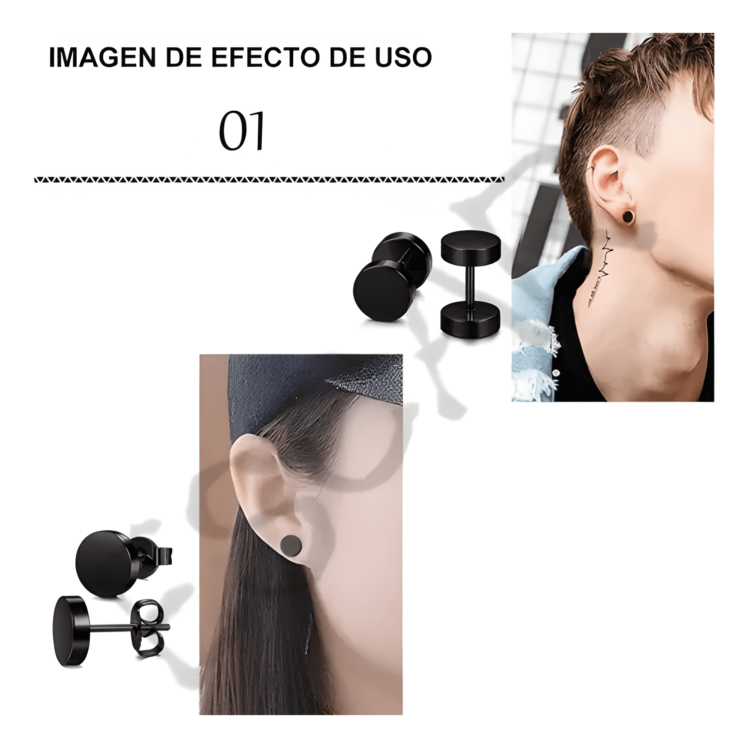 Pack 15 Pares Aretes Hombre Con Piercing, Arracadas Hombre-4