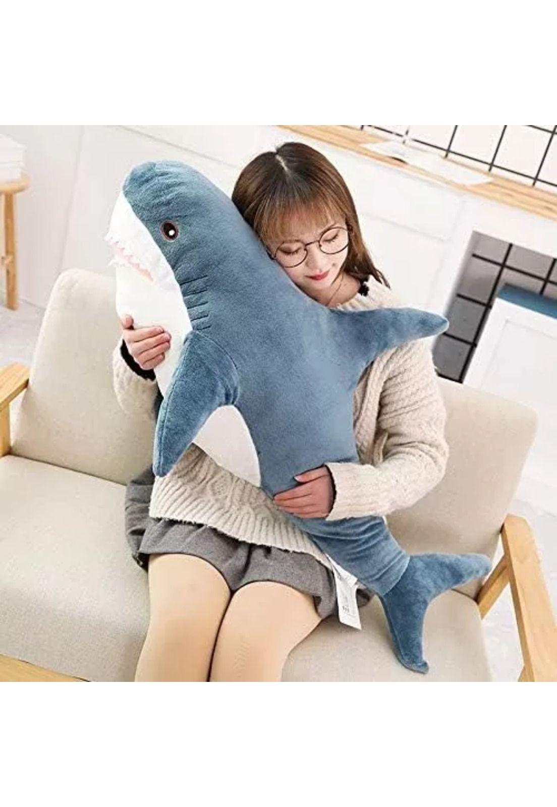 Juguete de peluche suave de tiburón, almohada, 45 cm-2
