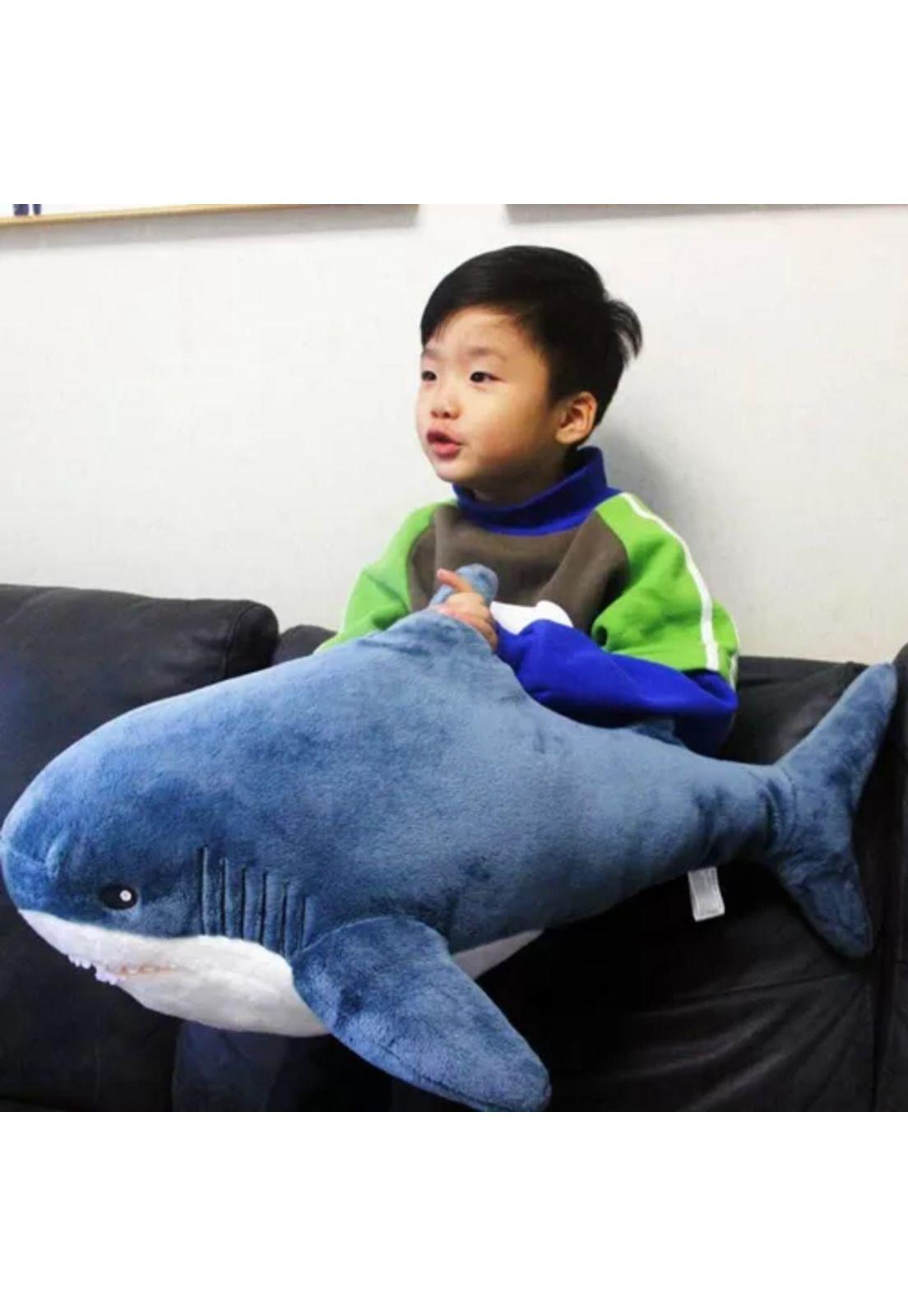 Juguete de peluche suave de tiburón, almohada, 45 cm-4