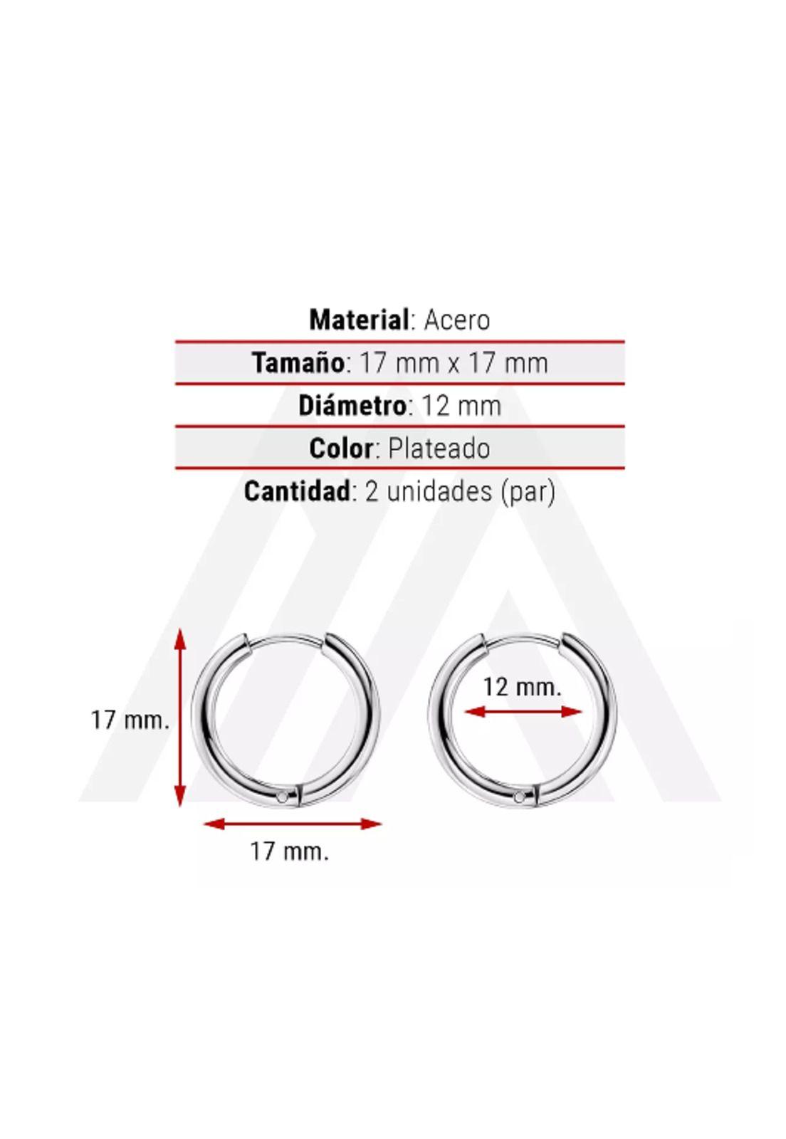 Set de aros de hombres plata, aros mujer, aros argolla acero-3