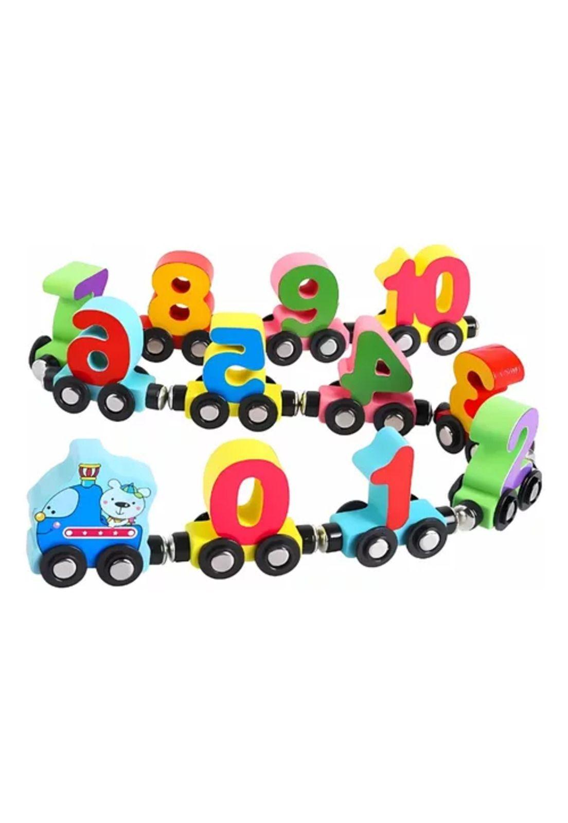 Juego de tren, números magnéticos, infantil educativo, 1 al 10-0