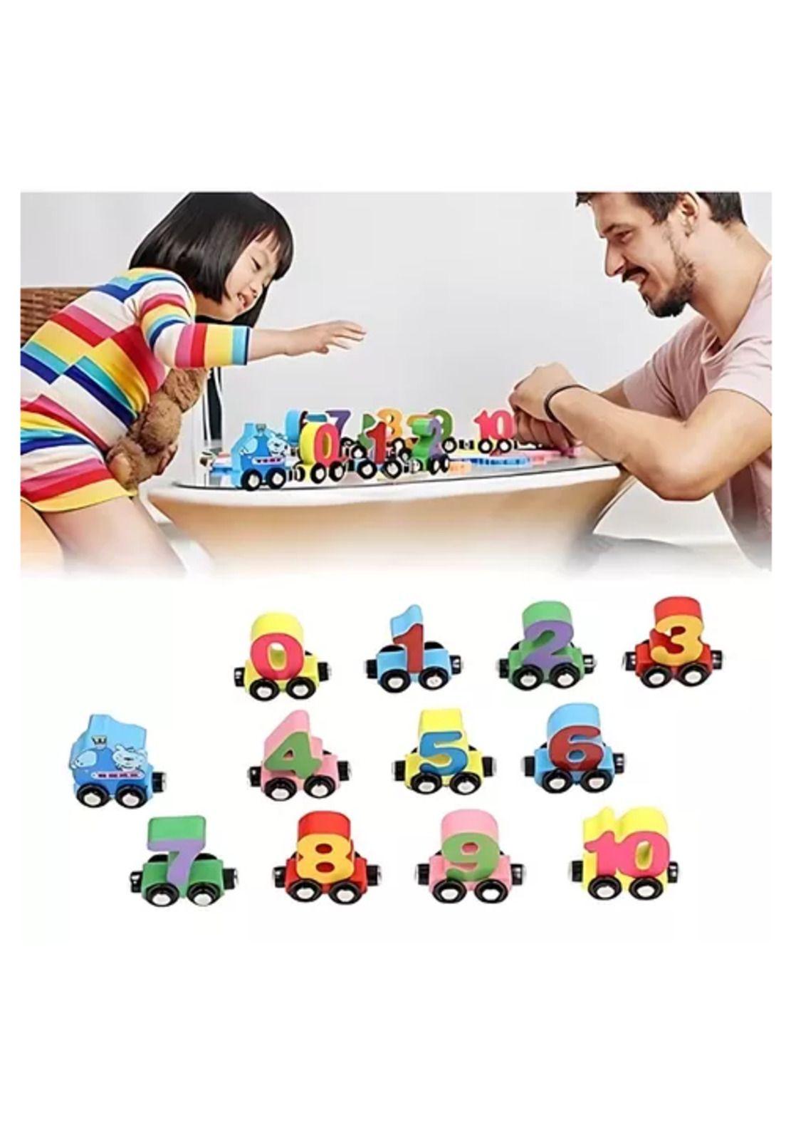 Juego de tren, números magnéticos, infantil educativo, 1 al 10-1