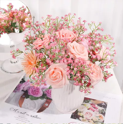 90 Flores Gypsophila para Arreglos Artificiales Flor Adornar-4