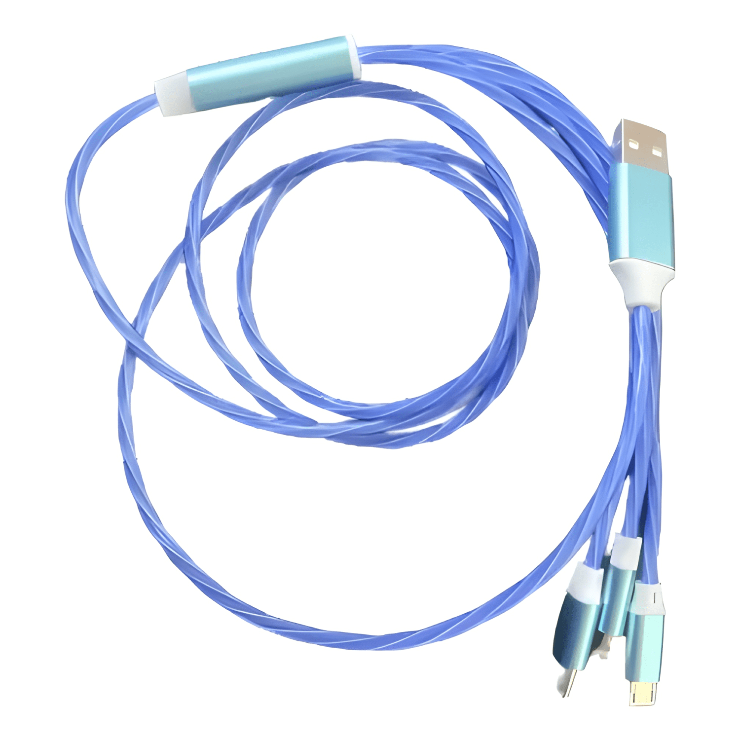 Cable USB múltiple carga rápida 3en1 con iluminación-2