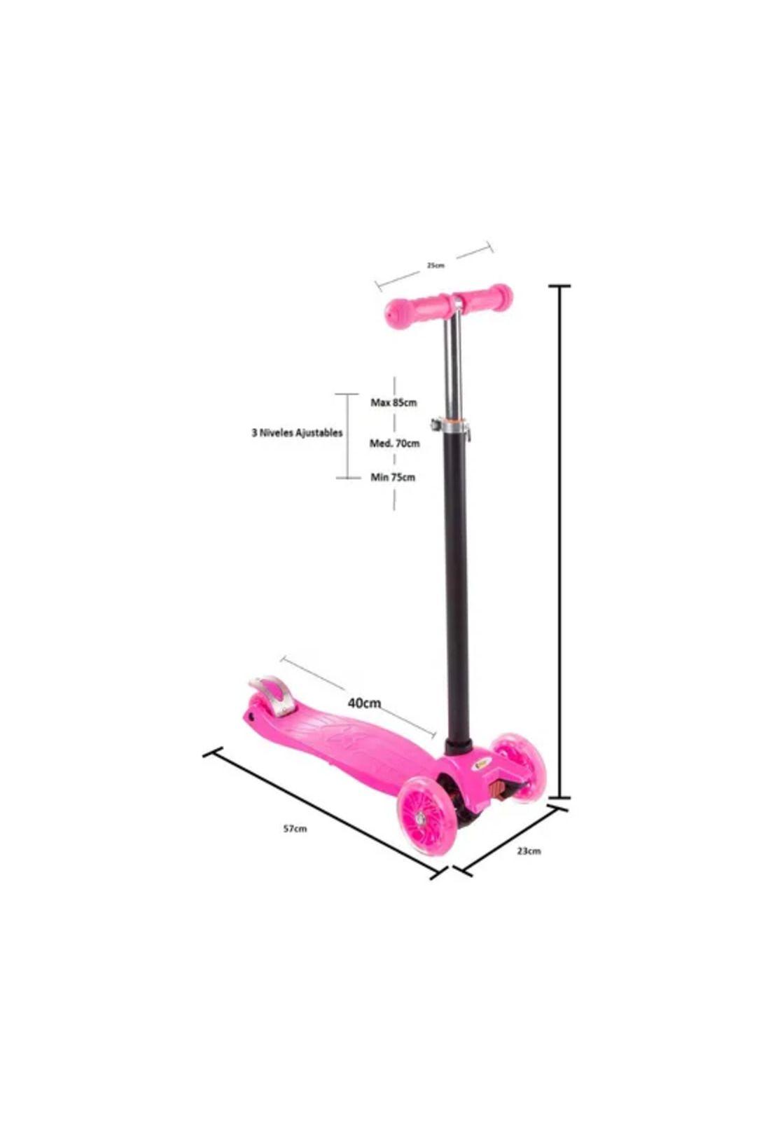 Patín scooter junior niños next ajusta ruedas luz led + colo-3