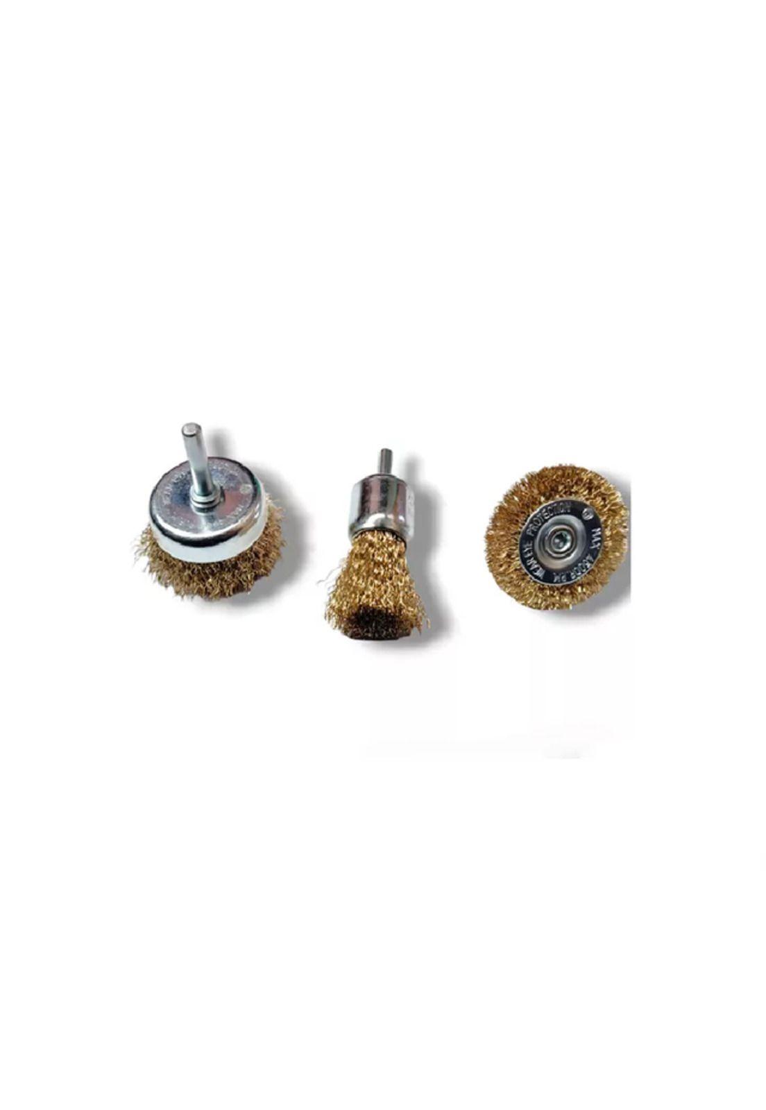 Pack de 3 gratás escobillas de acero para taladro-3