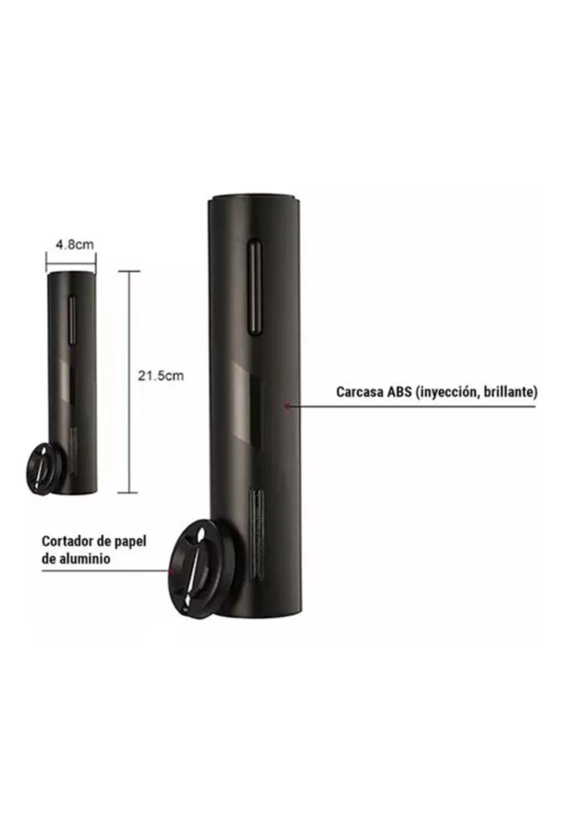 Descorchador de vino eléctrico negro-3