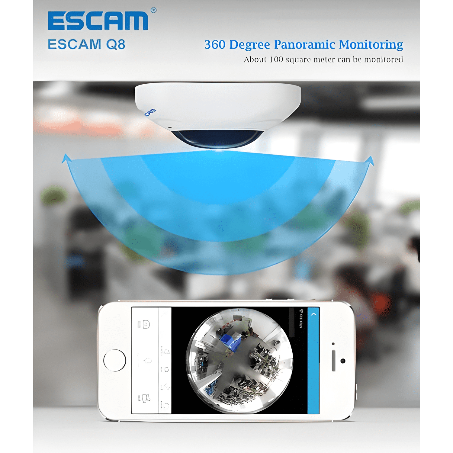 Cámara Panorámica Ip Wifi Escam Q8 360 Grados Ptz Blanca-4