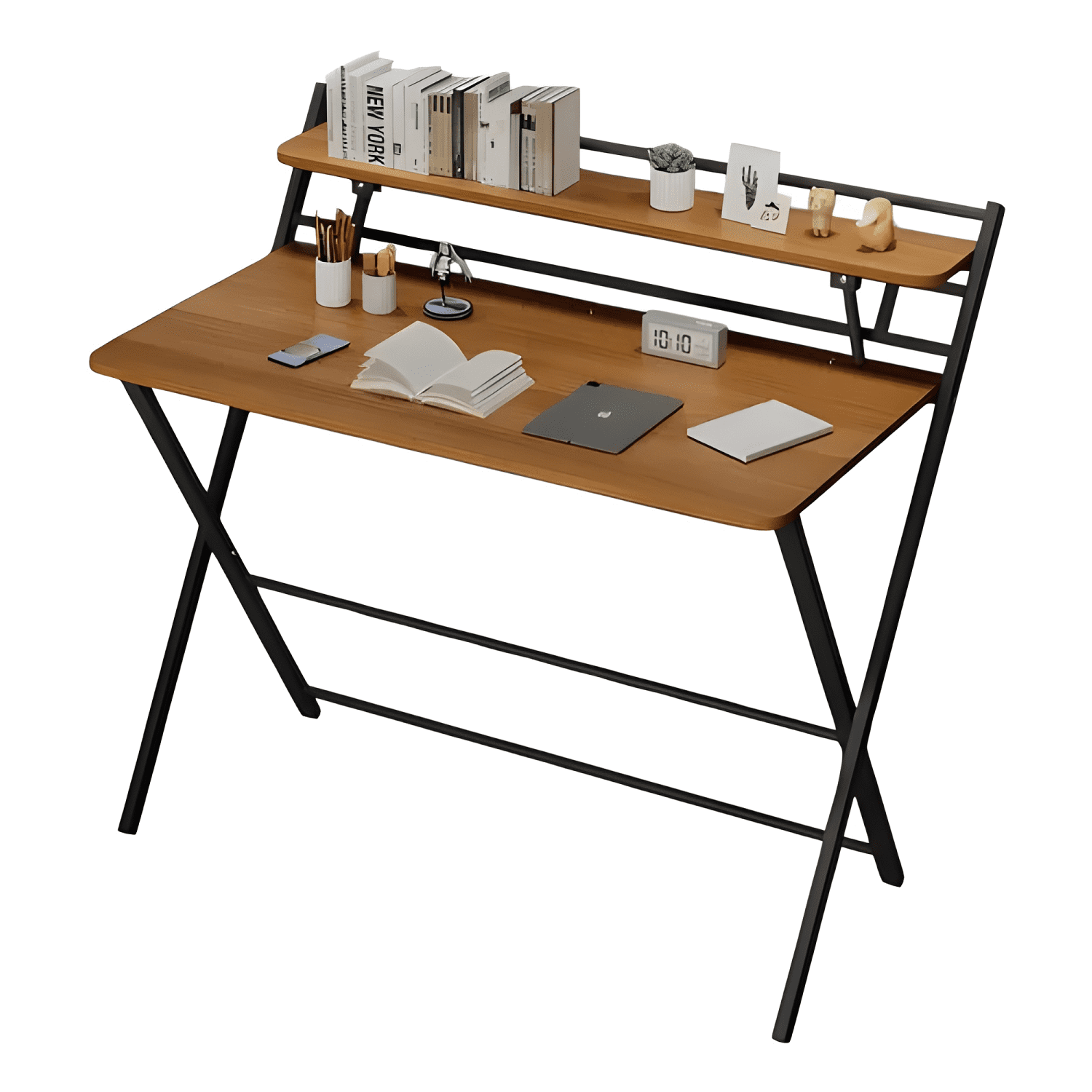 Escritorio plegable 100x50x93cm con repisa-0